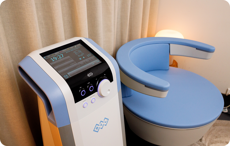 EMSELLA chair and control unit.